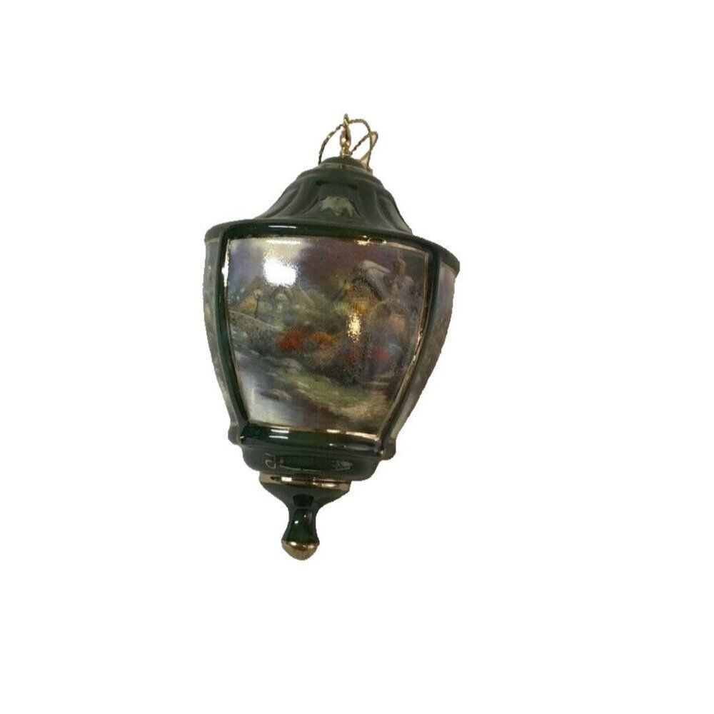 Thomas Kinkade Bradford Editions Heirloom Ornament Lite Cover Lamplight Bridge